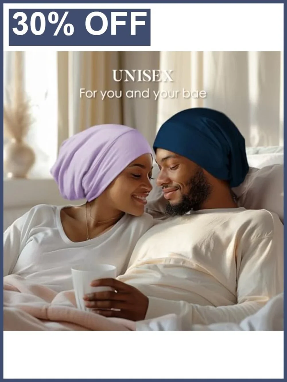 100% Mulberry Silk Sleep Bonnet Hair Cap with Adjustable Strap